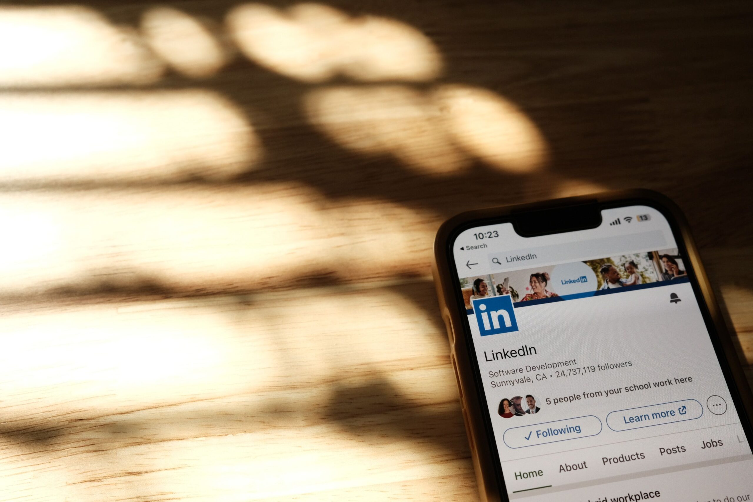 perfil profissional no LinkedIn
